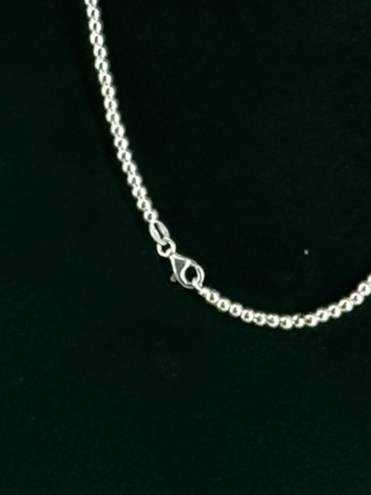 Stainless Silver 2mm Round Bead Chain Necklace 12” With Lucky Rabbit Charm