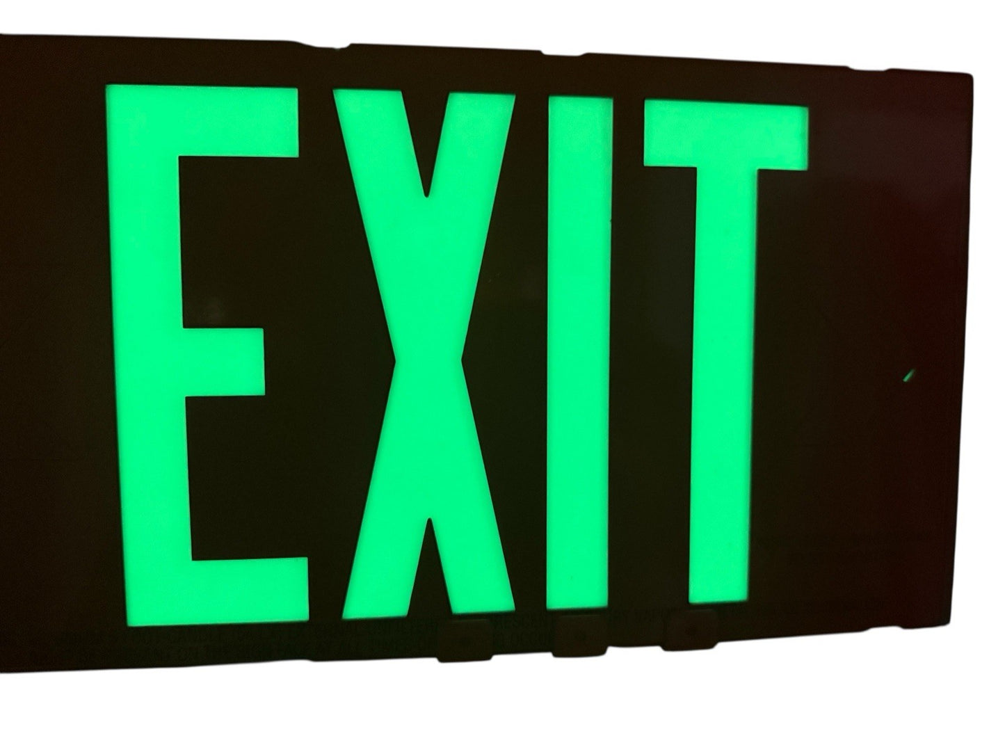 Double-Sided Red Glow In The Dark Green Letter Exit Sign With Bracket 13" X 7”
