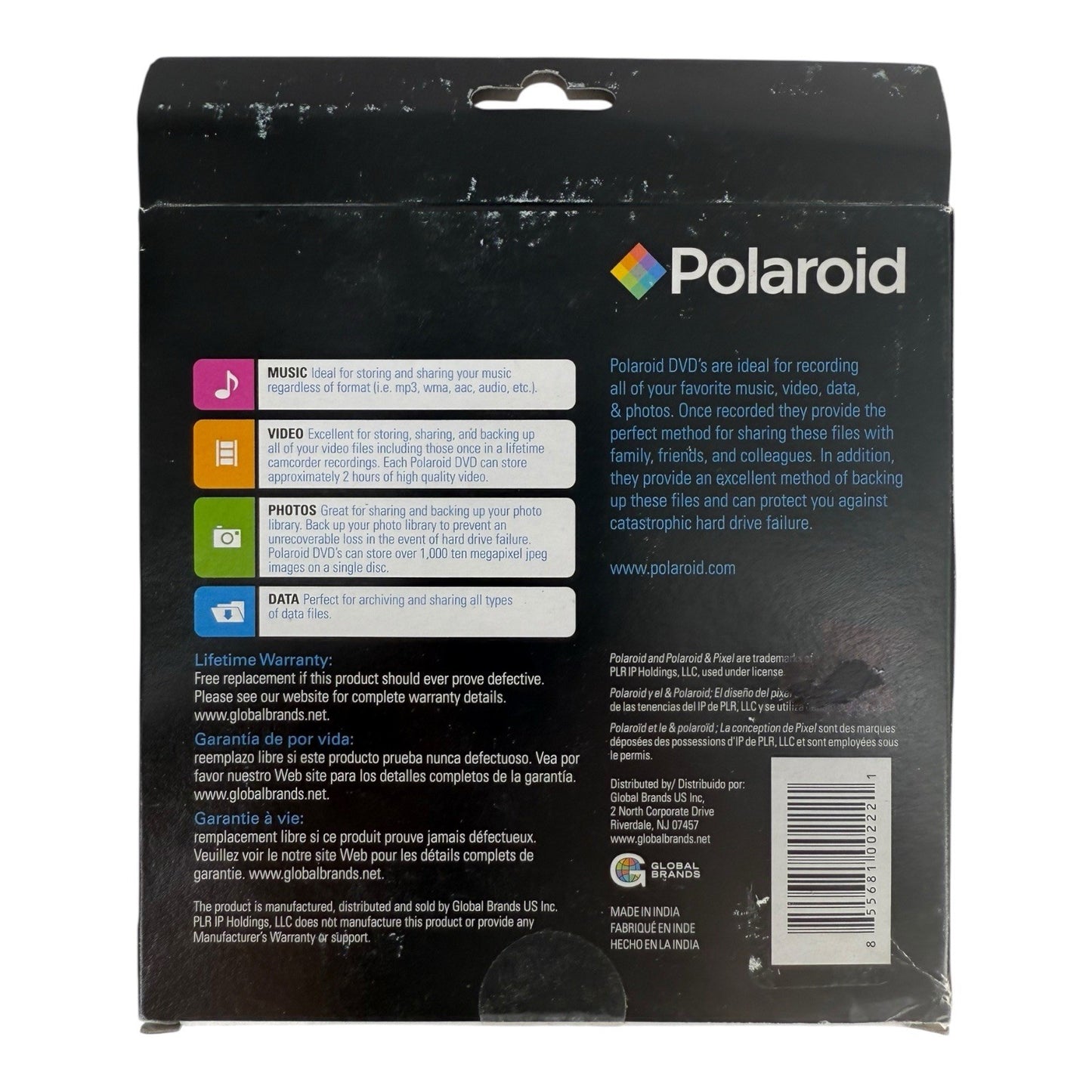Case Of 6 - With 60 DVD-R Per Pack - Polaroid 4.7 GB - 120 Minutes Record Time