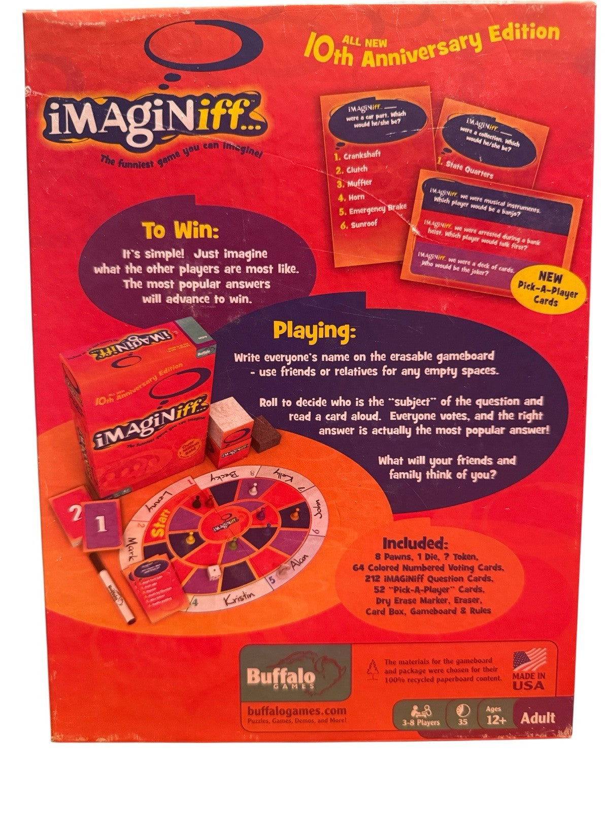 Imaginiff 10th Anniversary Edition Board Game Buffalo Games 2010