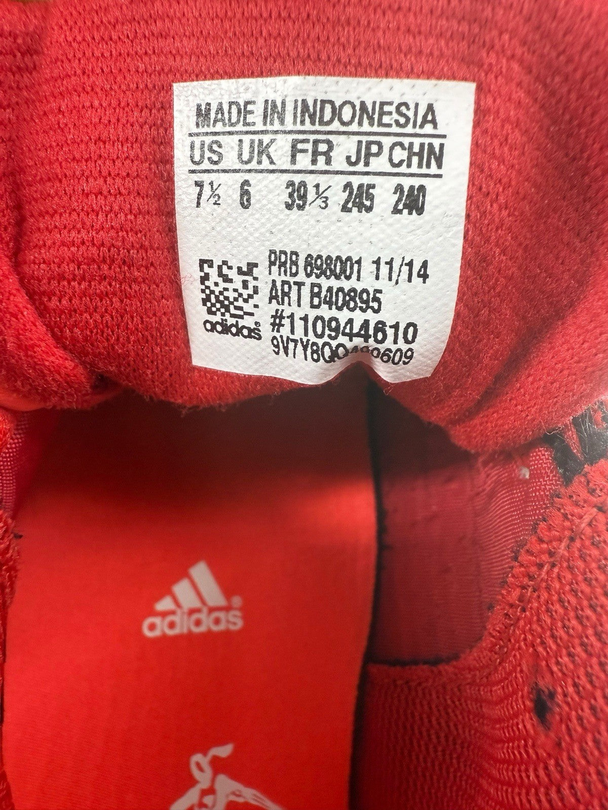 Adidas Soccer Cleats Size 7 1/2 Predito FxG Girls Women Red/White/Soft Pink 7.5