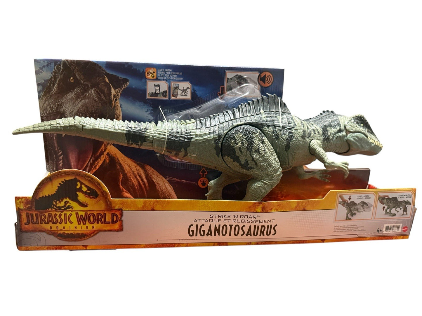 Large Jurassic World - Strike 'N Roar Giant Dino - Green/Grey FREE SHIPPING