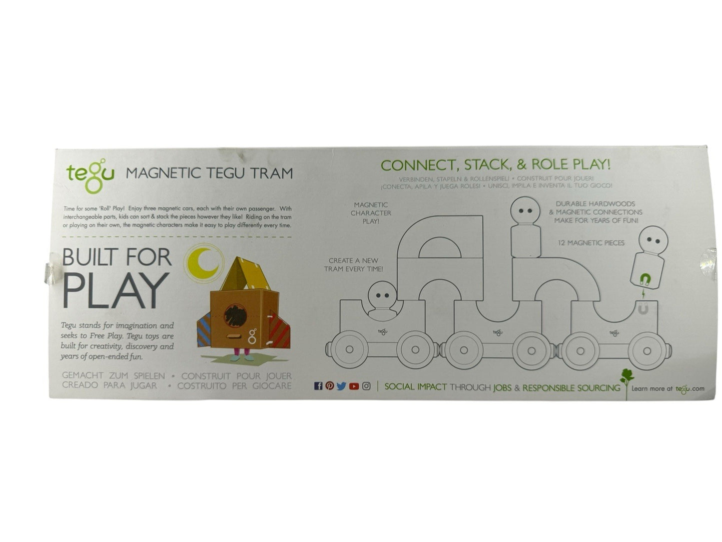 Tegu Magnetic Wooden Tram connect Wood Toy Train High Quality Non-toxic Toys