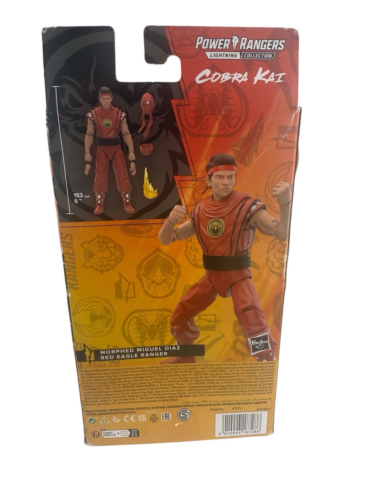 Power Rangers X Cobra Kai Lightning Morphed Miguel Diaz Red Eagle Ranger Figure