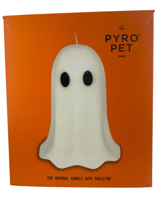 Halloween Candle PYRO PET DYRI - White Candle With Ghost With Black Eyes