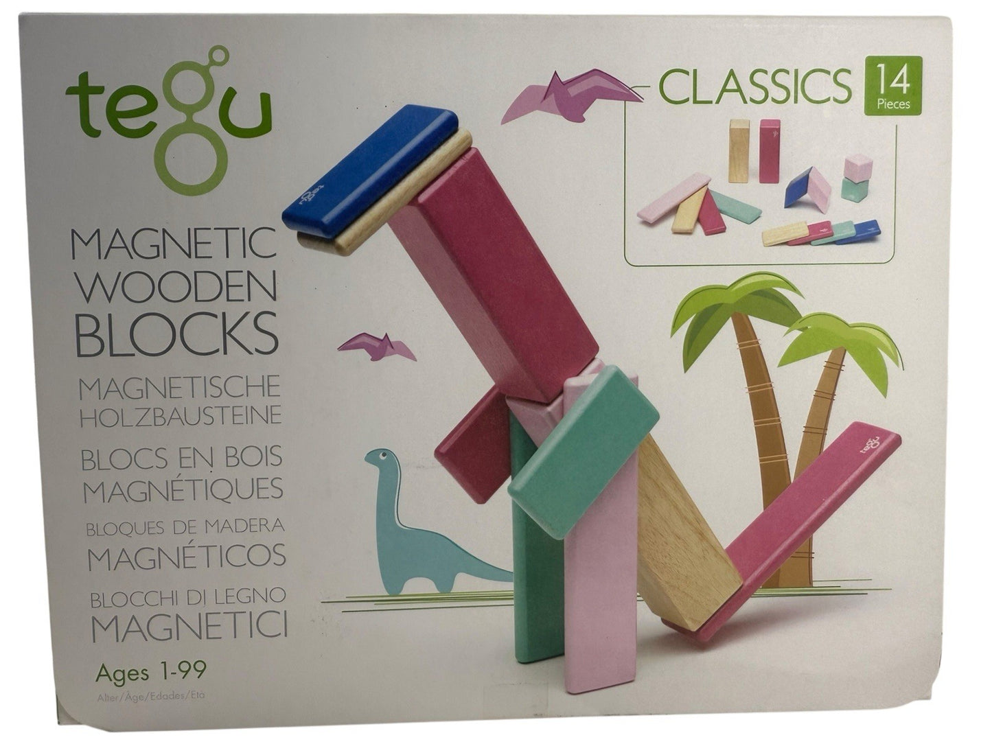 14 Piece Tegu Magnetic Wooden Block Set, Blossom