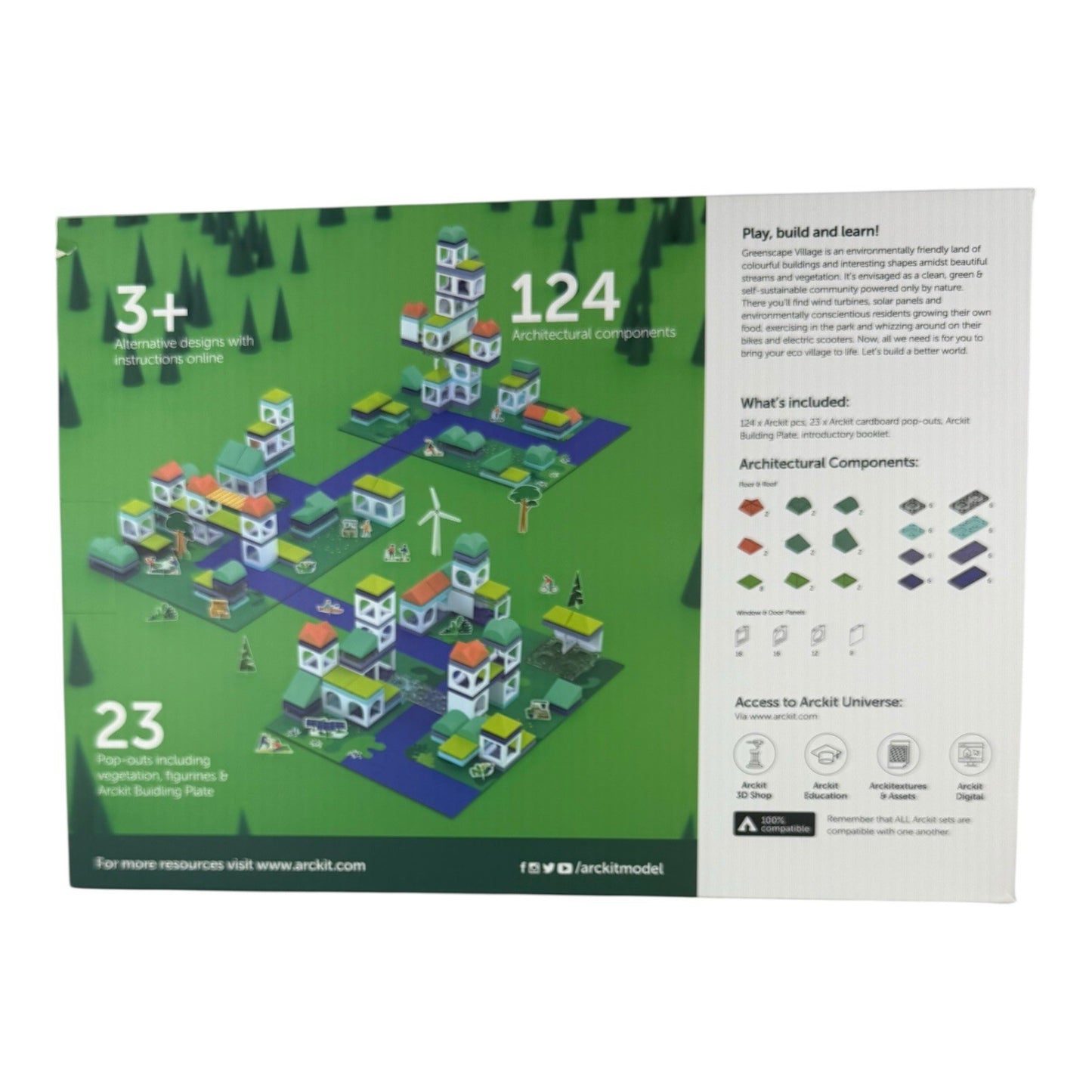 ARCKIT Greenscape Village Building Blocks Kit - High Quality Learn Toys Ages 5+