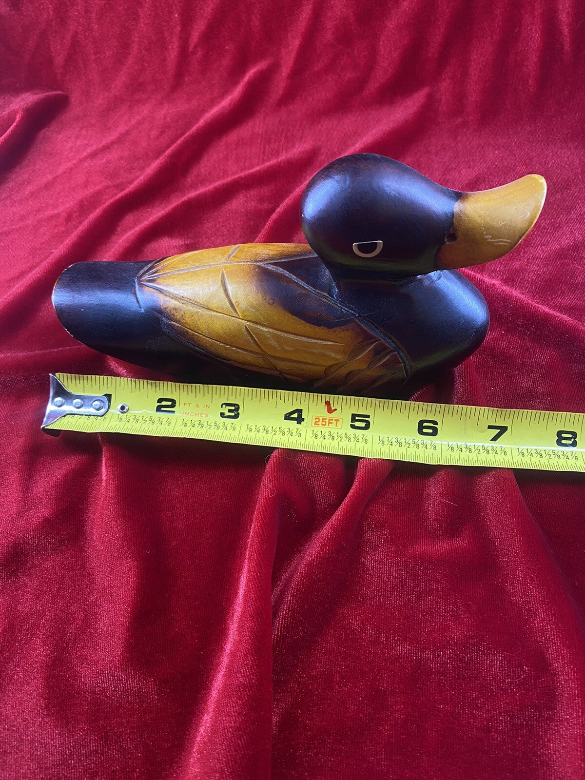 Vintage Wooden Ducks 7 Inch Wood Carved Gift