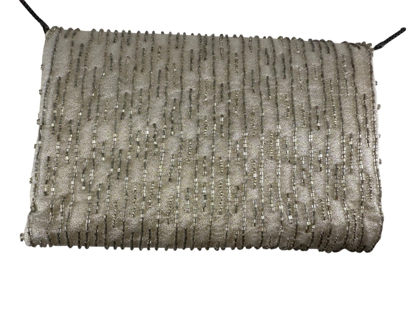 Vintage La Regal White Beaded Cross Body Bag Purse Evening Bag White Strap