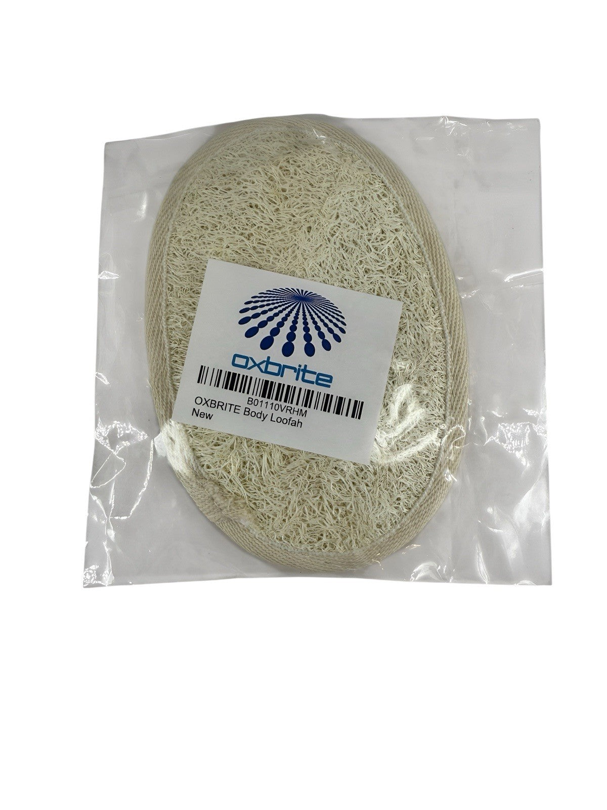 OXBRITE Hand Loofah Body Scrubber, Natural Elastic Hand Holder Oval 6x4”