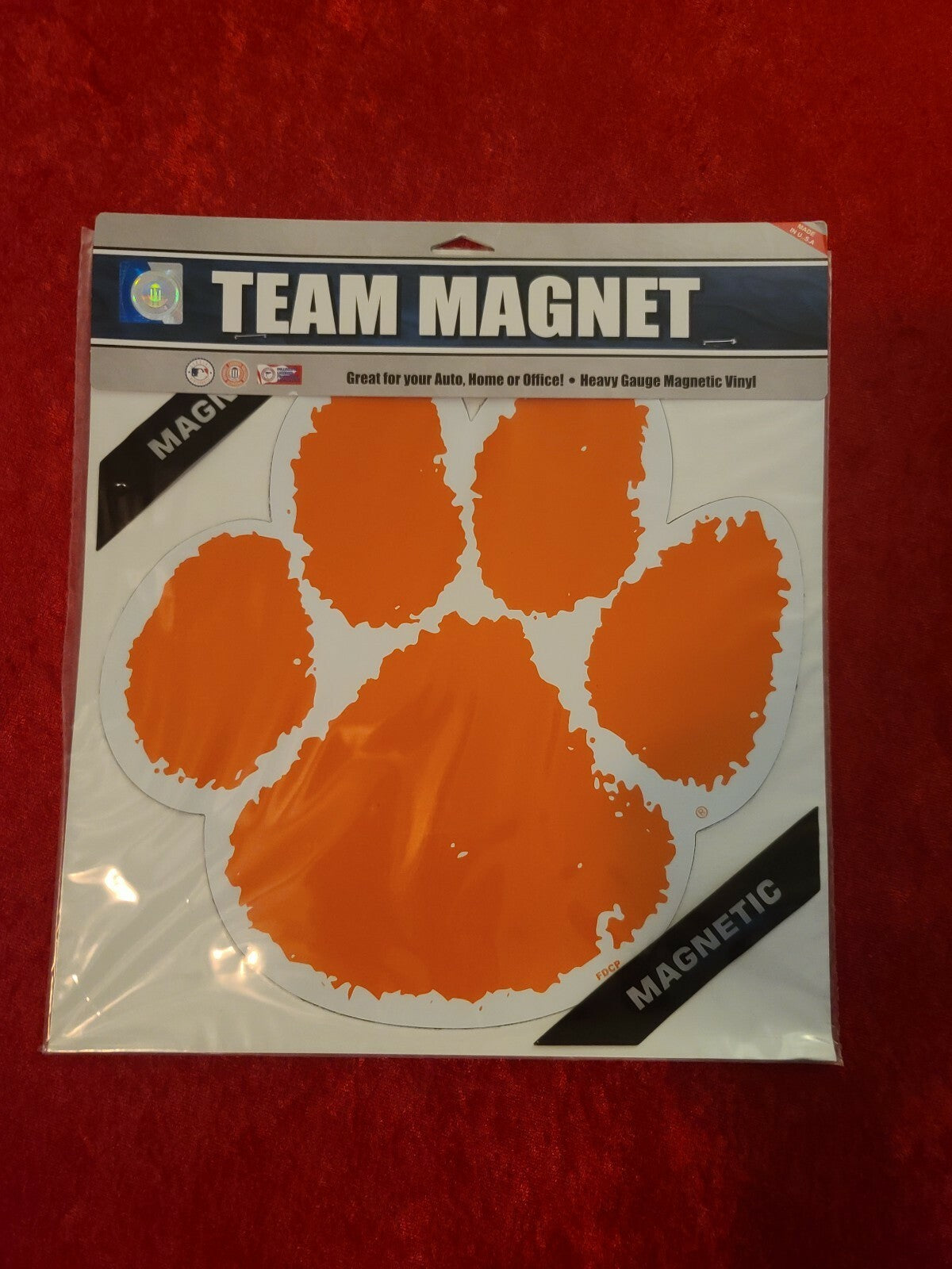 NCAA Clemson Tigers Football Basketball Vinyl Team Logo Magnet 12" Team Colors