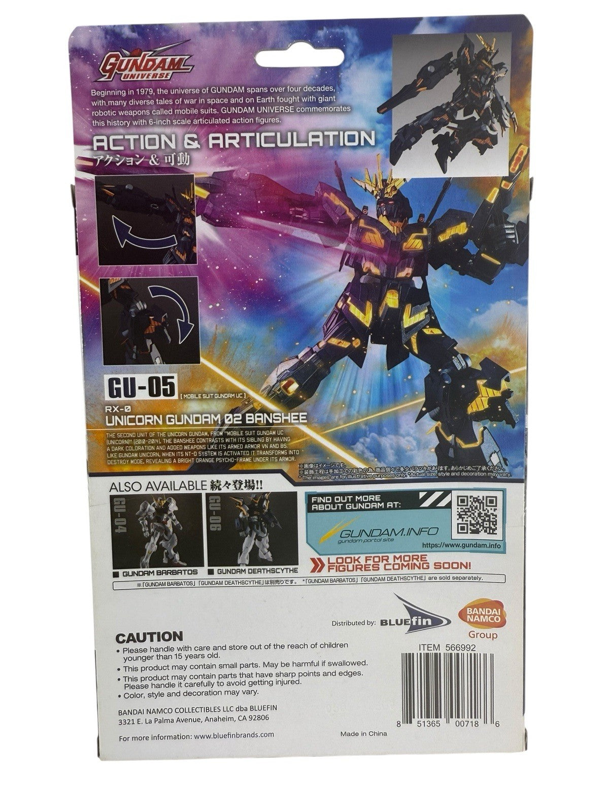 Unicorn Gundam 02 Banshee GU-05 - Sealed 6" inch figure - Bandai Gundam Universe