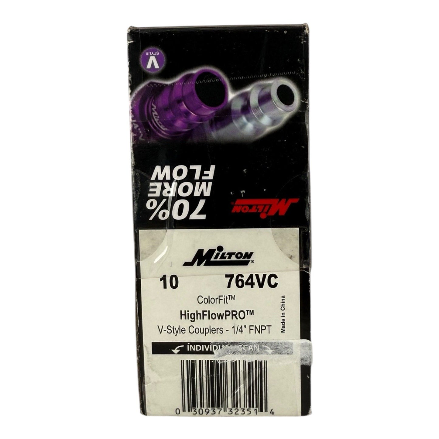 Milton 764VC Air Hose Connect System Coupler & Plugs 1/4” FNPT - Purple