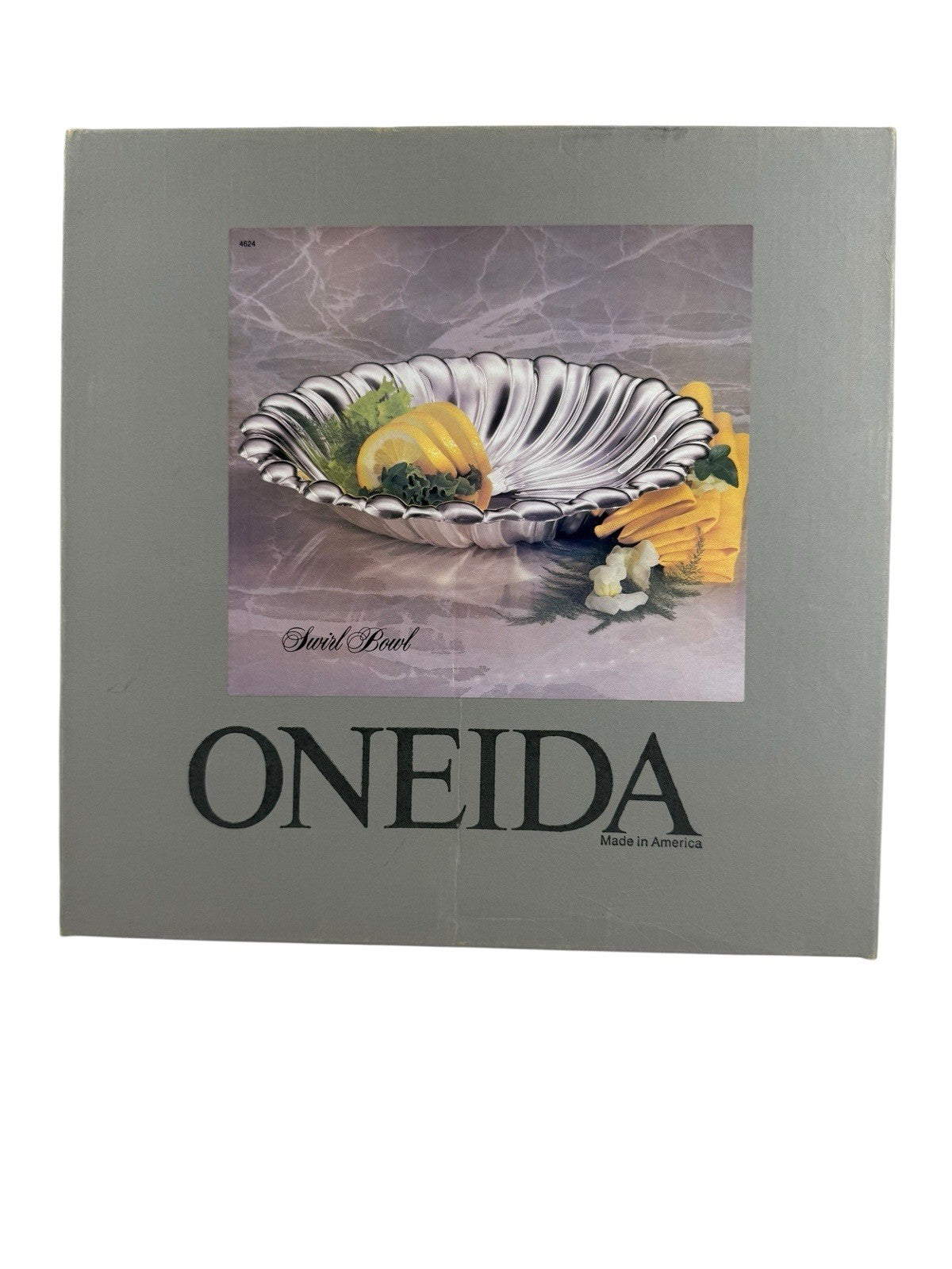 New Original Box - Vintage 12" Oneida Silverplated Swirl Bowl Silver Plated