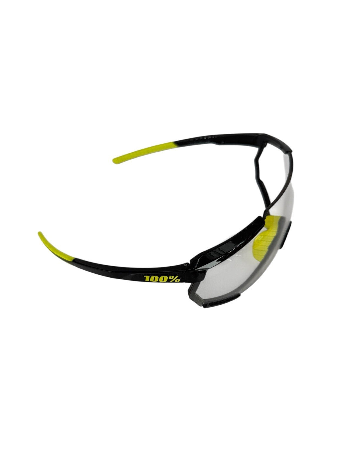100% Speedcraft Soft Tact Black & Yellow Clear Cycling Sunglasses Lens