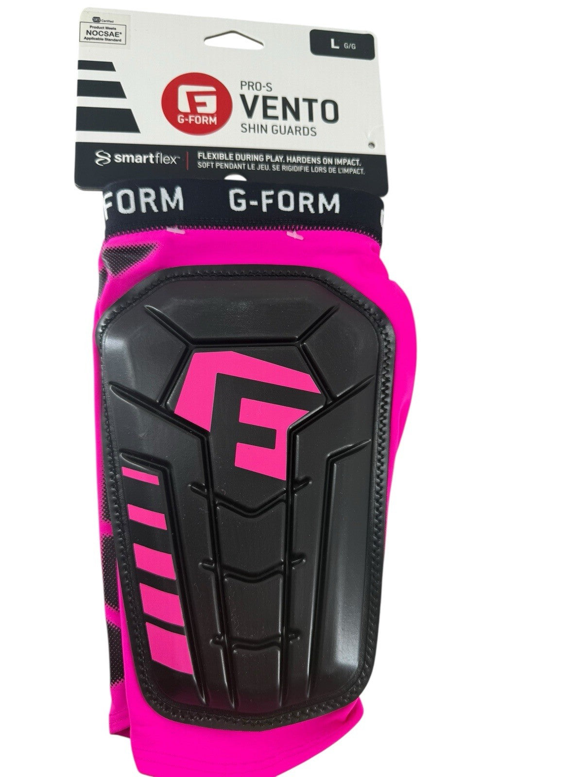 Pink Shin Guards - G-Form Pro-S Vento Football Shin Pads / Guards | Youth Size L