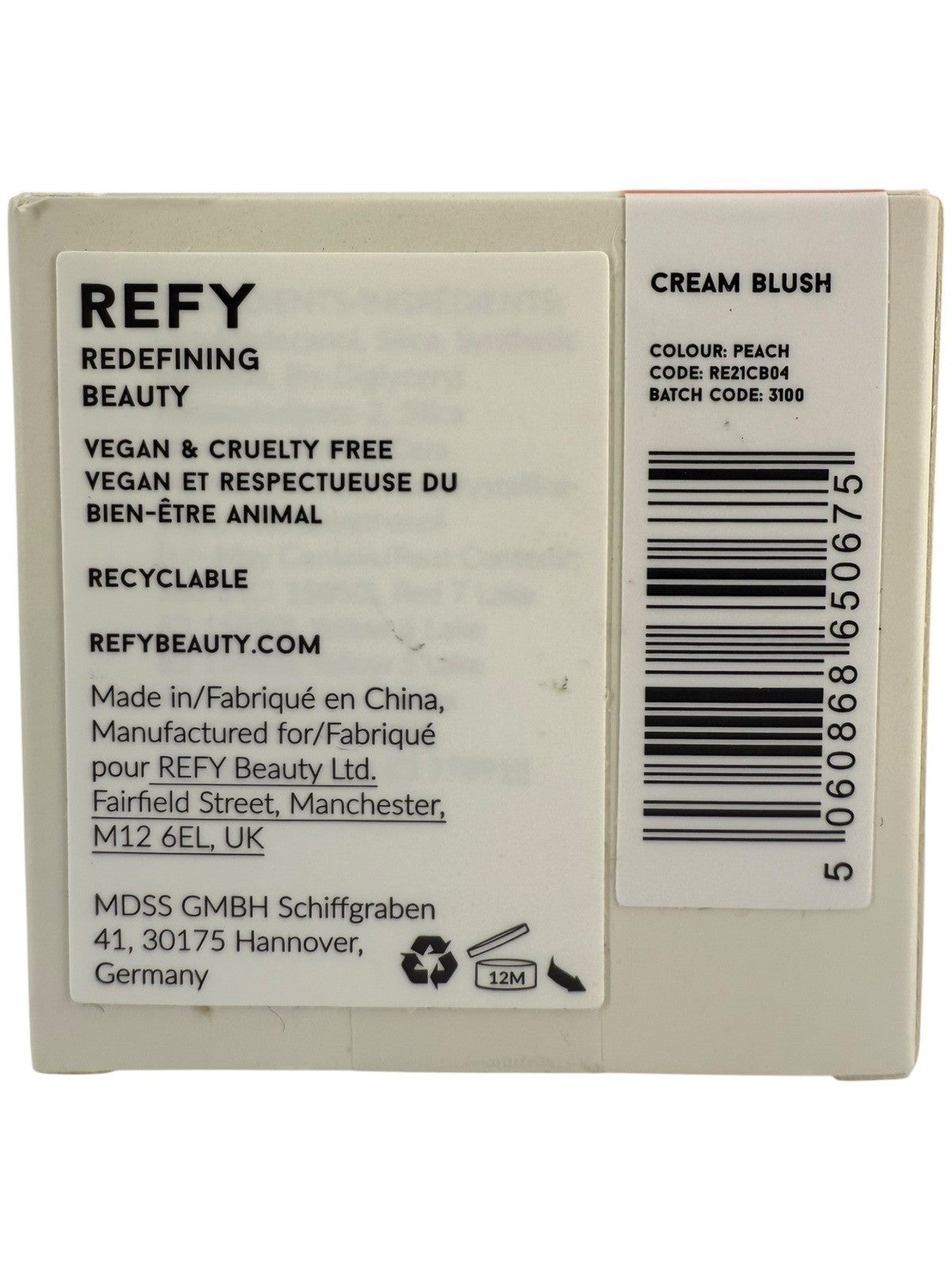 REFY Cream Blush Peach 0.05 oz / 1.5 g - FREE SHIPPING