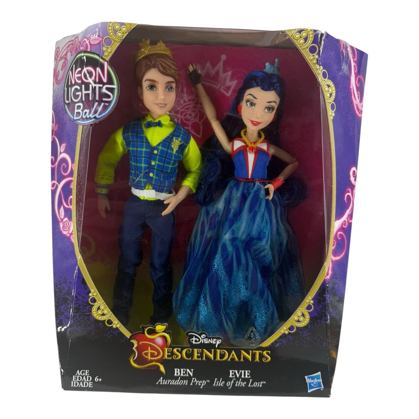 NEW Hasbro Disney Descendants Neon Lights Ball Ben and Evie Dolls FREE SHIPPING