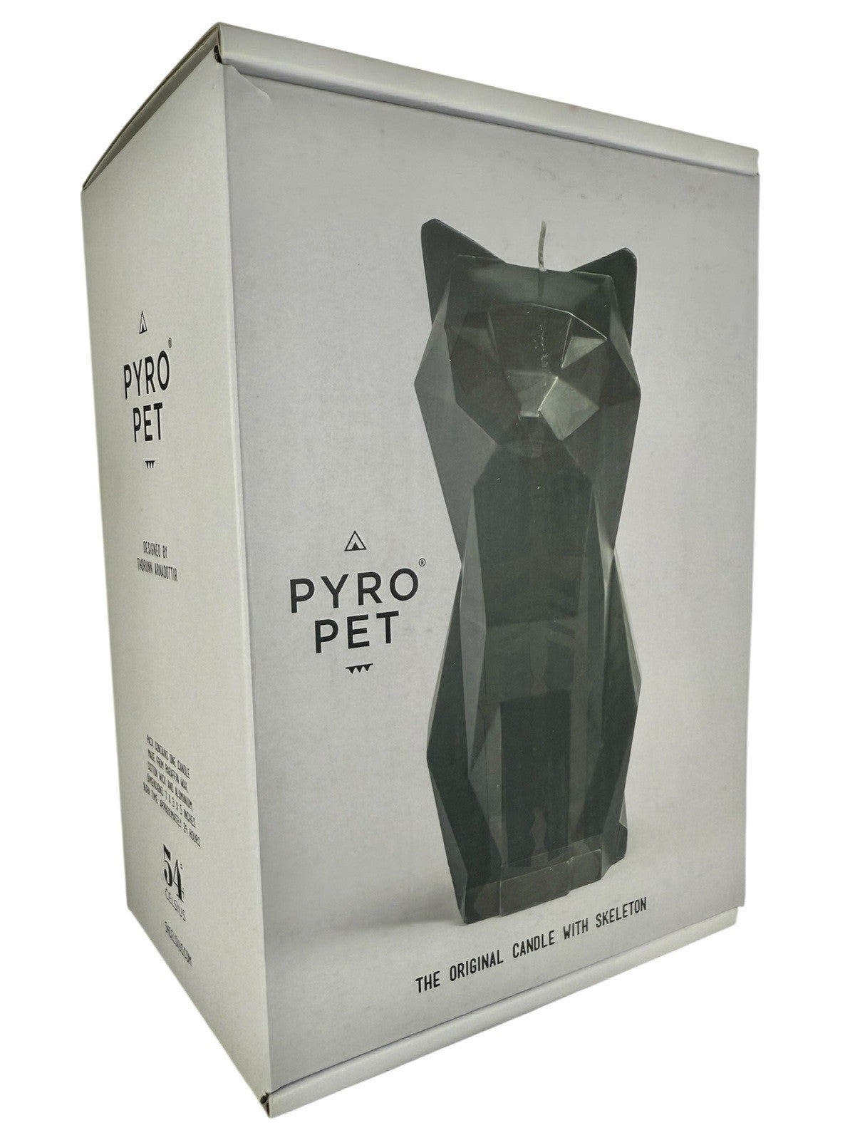 PyroPet Kisa Cat Candle (Black) - The Original Cat Candle with Metallic Skele...
