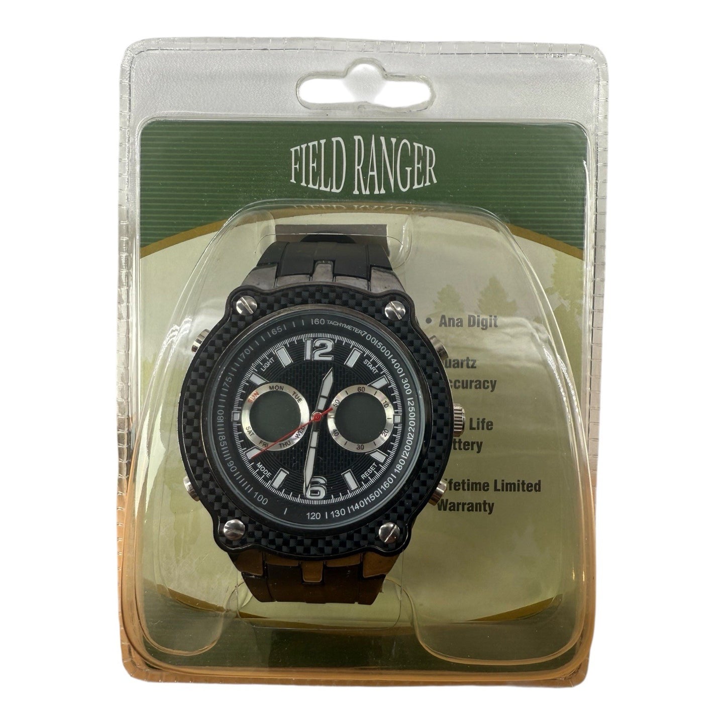 Field Ranger Analog Wristwatch with a Buckle Band and Quartz Movement