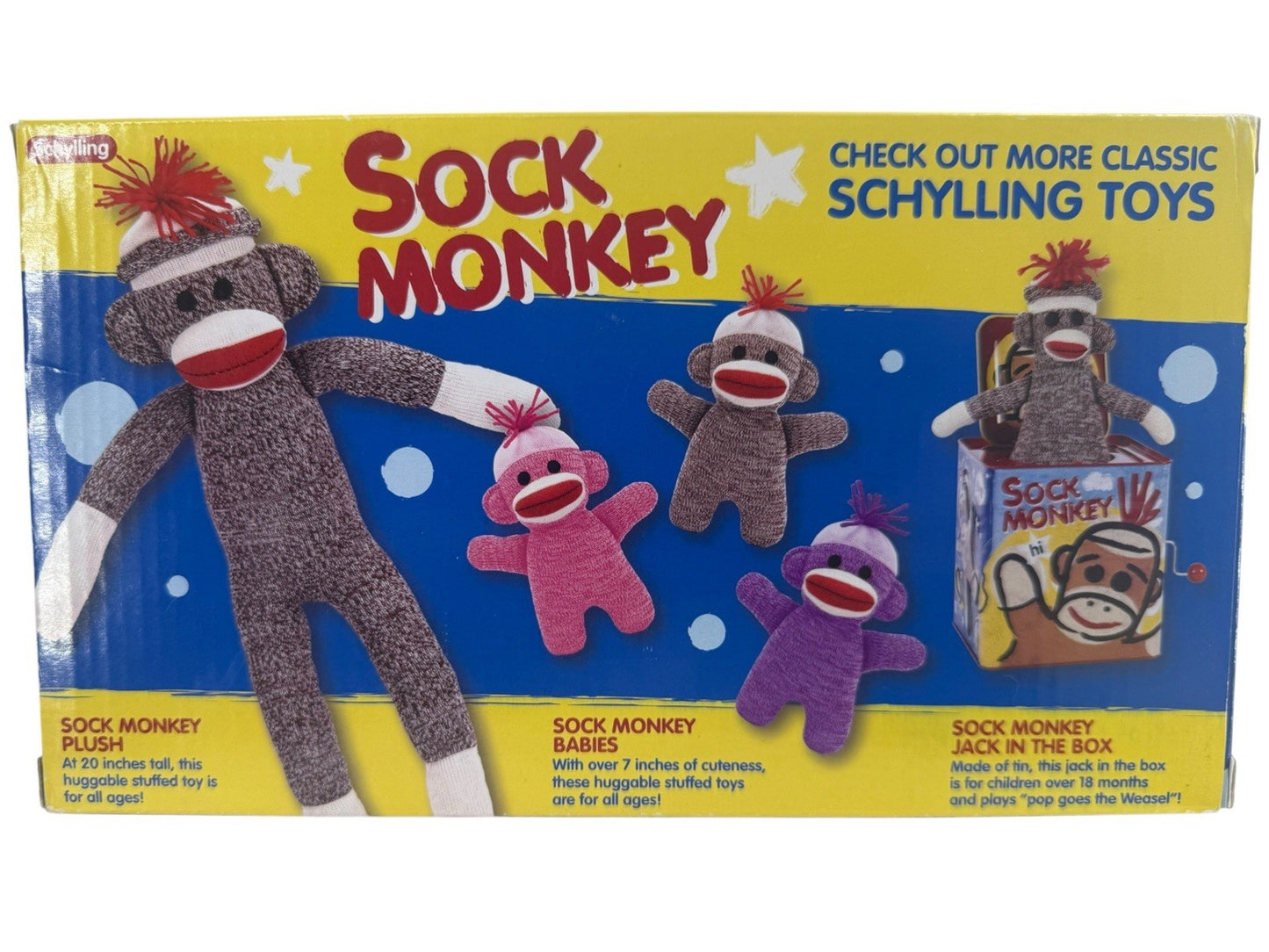 Nesting Monkeys by Schylling - 6 Piece Sock Monkey Set - FREE FAST SHIPPING