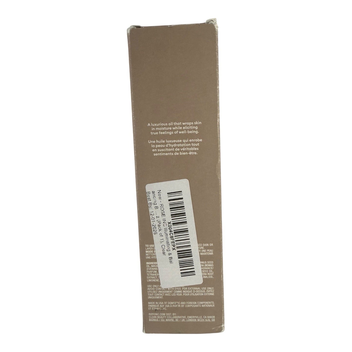 NEW- Luxury Brand ROSE INC ILLUMINATING & BALANCING BODY OIL 4fl.oz/120ml