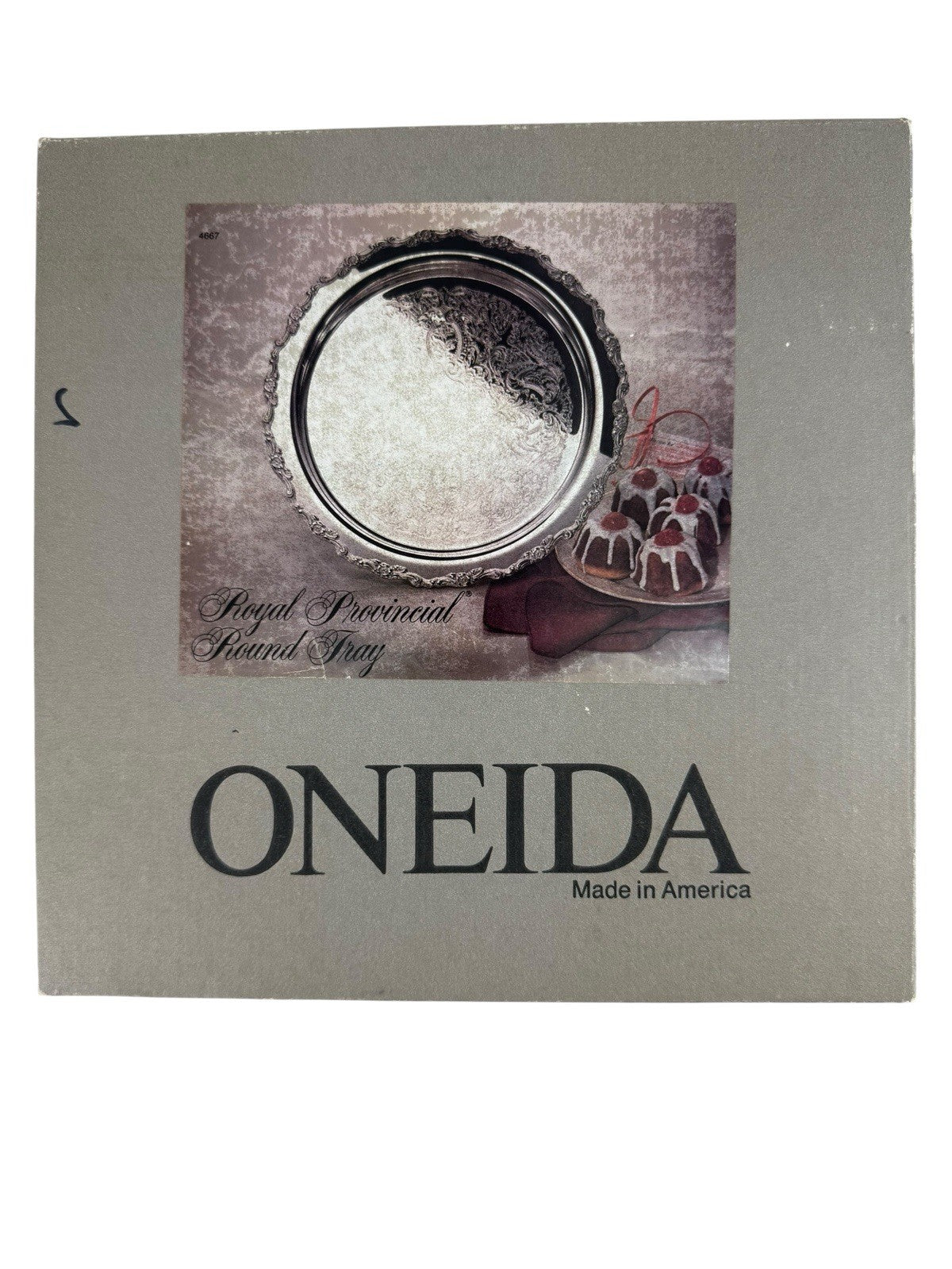 New Original Box - Vintage Oneida Royal Provincial Round Platter 10” Silverplate