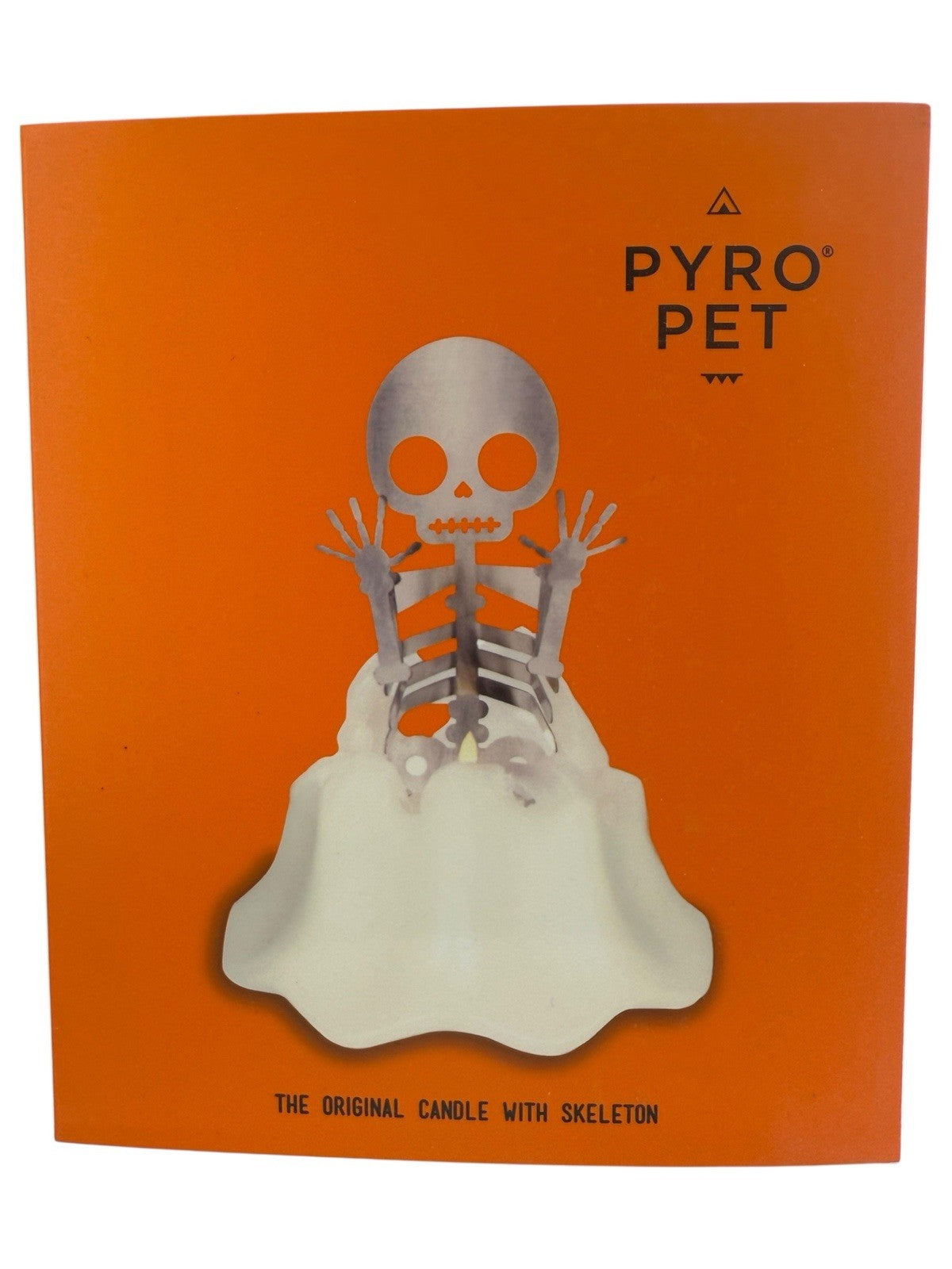 Halloween Candle PYRO PET DYRI - White Candle With Ghost With Black Eyes