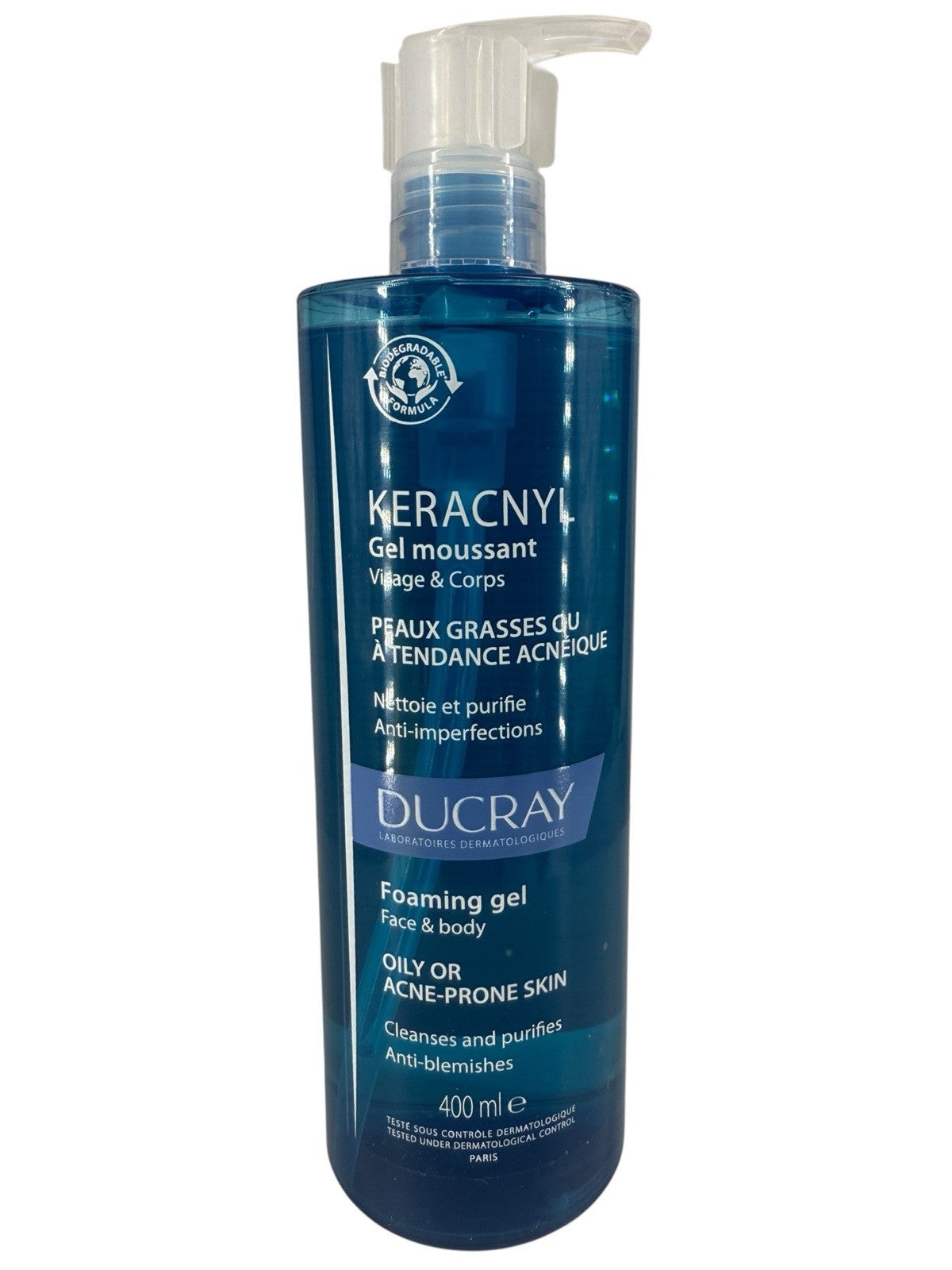 Ducray Keracnyl Foaming Gel 400ml / 13.5oz Face and Body