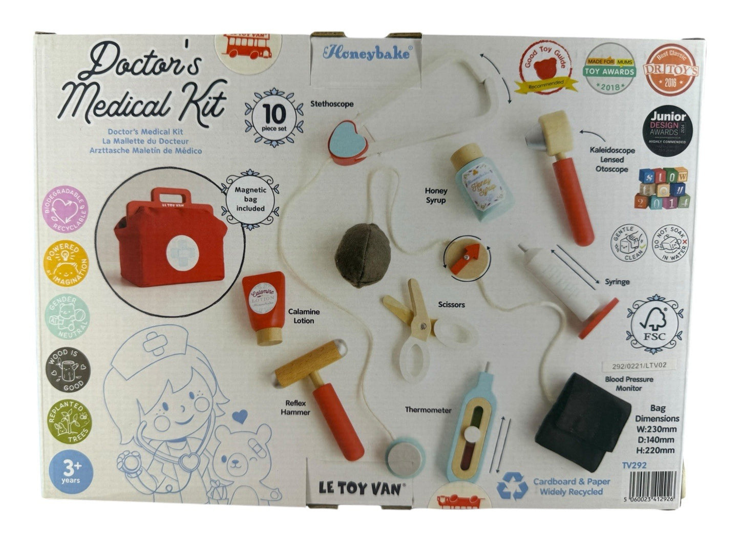 - Kids Wooden Educational Pretend Play Honeybake Doctor's Medical Play Set Ki...