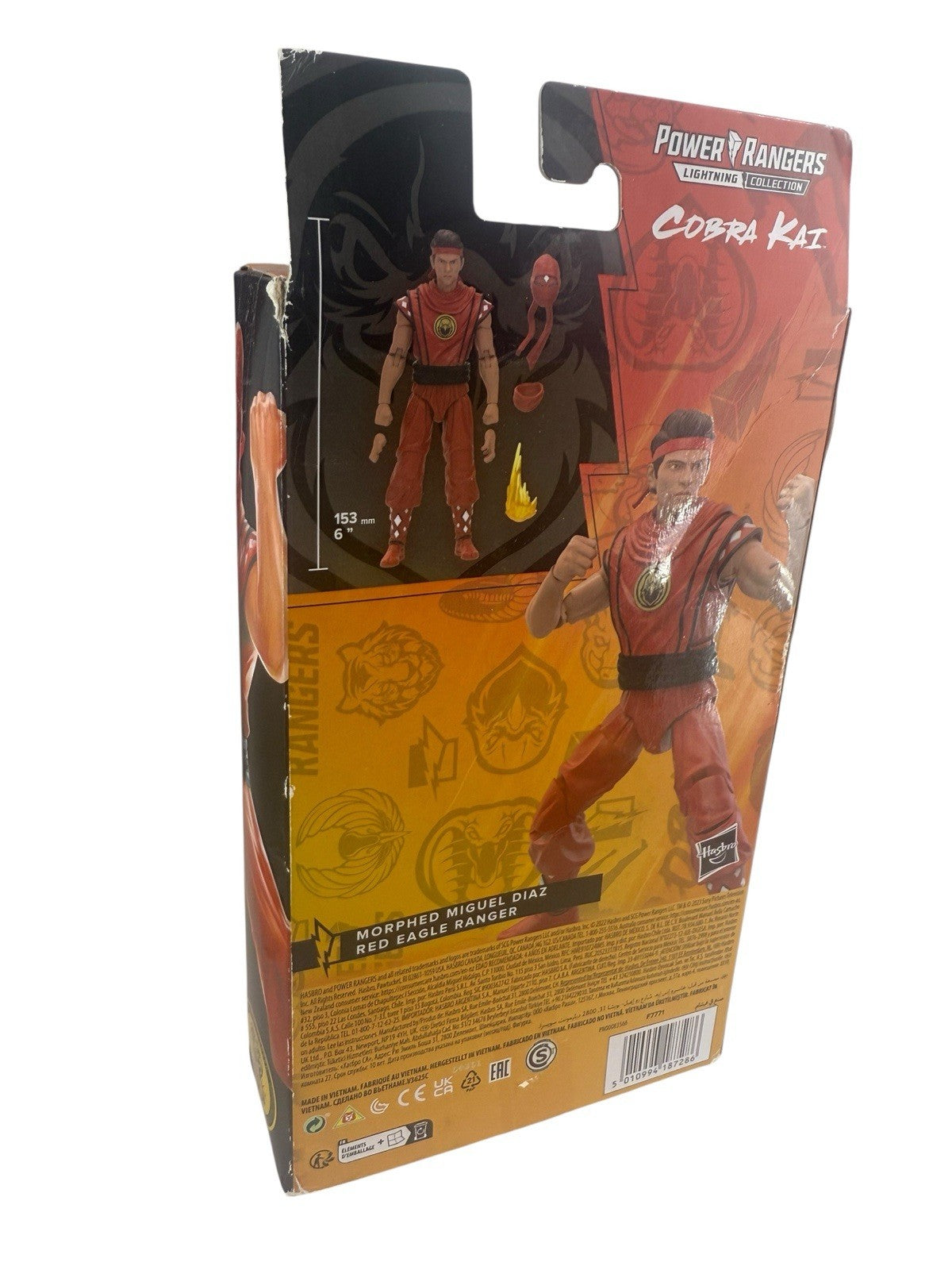 Power Rangers X Cobra Kai Lightning Morphed Miguel Diaz Red Eagle Ranger Figure