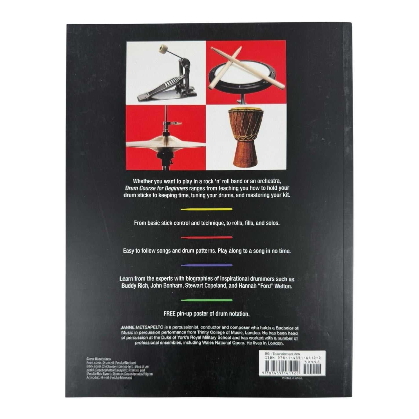 Drum Course for Beginners by Janne Metsapelto (Hardcover) Lessons - How To Play