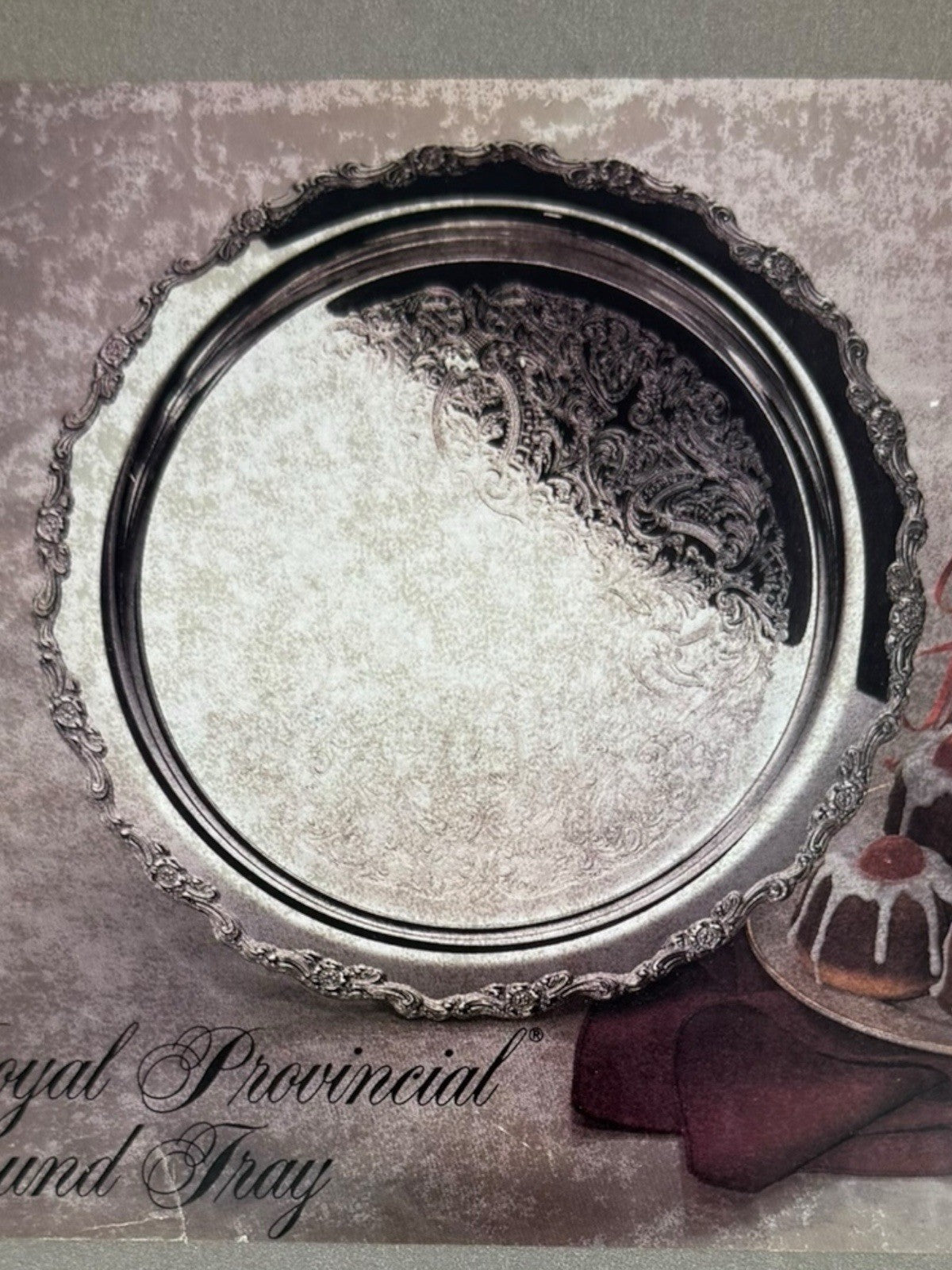 New Original Box - Vintage Oneida Royal Provincial Round Platter 10” Silverplate