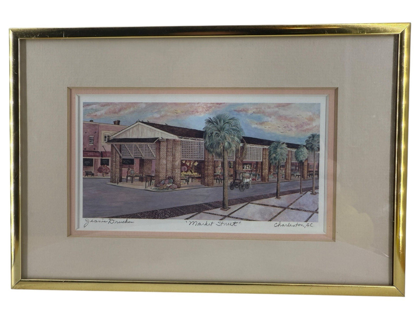 2 Set - Art Print Rainbow Row & Market Street Charleston SC By Jeanie Drucker