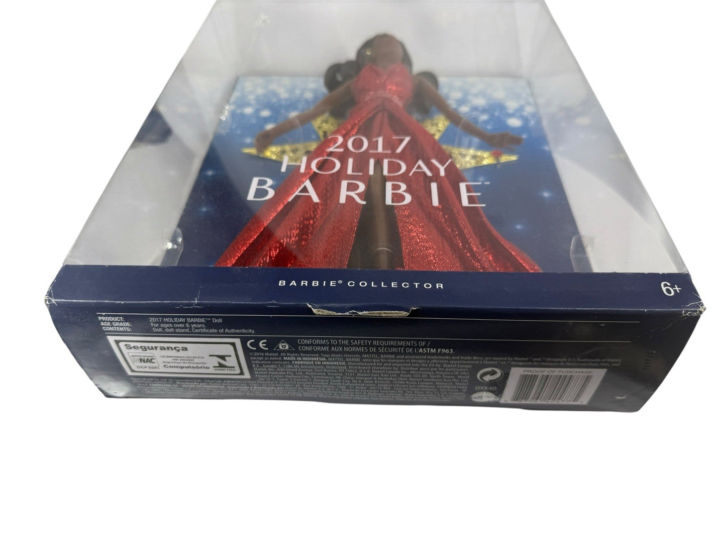 2017 Holiday Barbie Doll Black African American Red Dress * Slight Damage To Box