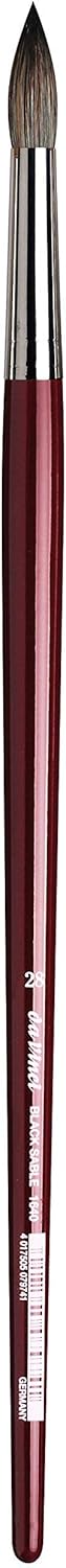 da Vinci Oil & Acrylic Series 1640 Oil Paint Brush, Round Russian Black Sable, Size 28