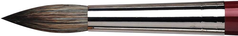 da Vinci Oil & Acrylic Series 1640 Oil Paint Brush, Round Russian Black Sable, Size 28
