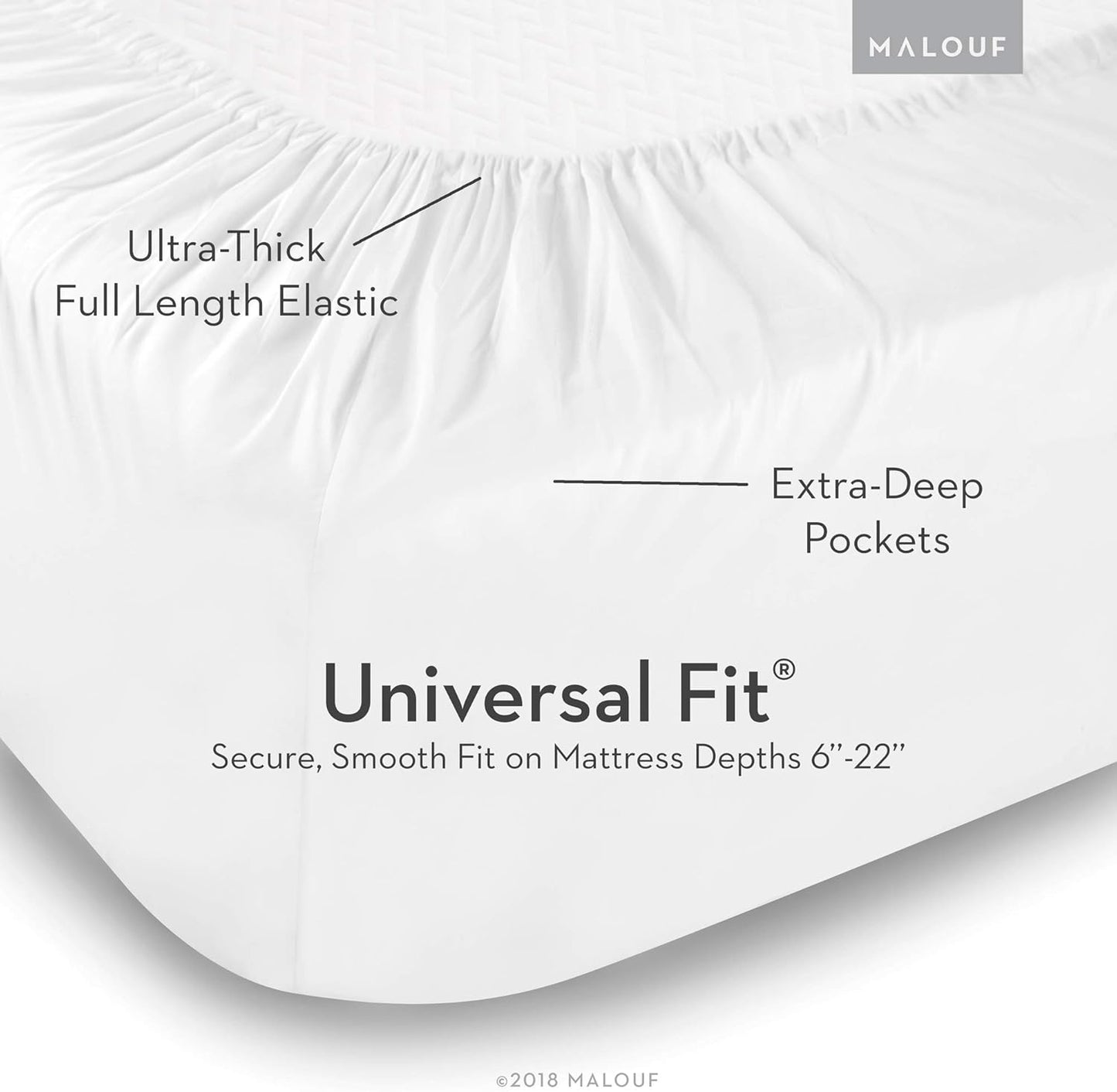 MALOUF 100% Rayon from Bamboo Sheet Set, King, Ash