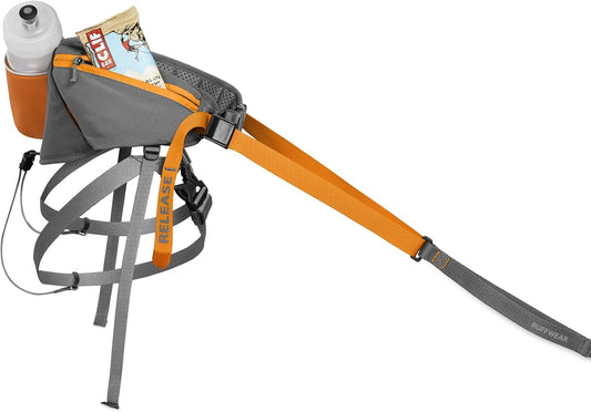 Ruffwear, Omnijore System for Dog Joring, Running, and Hiking with Harness, Hipbelt, Towline, and Water Bottle, Orange Poppy, Small