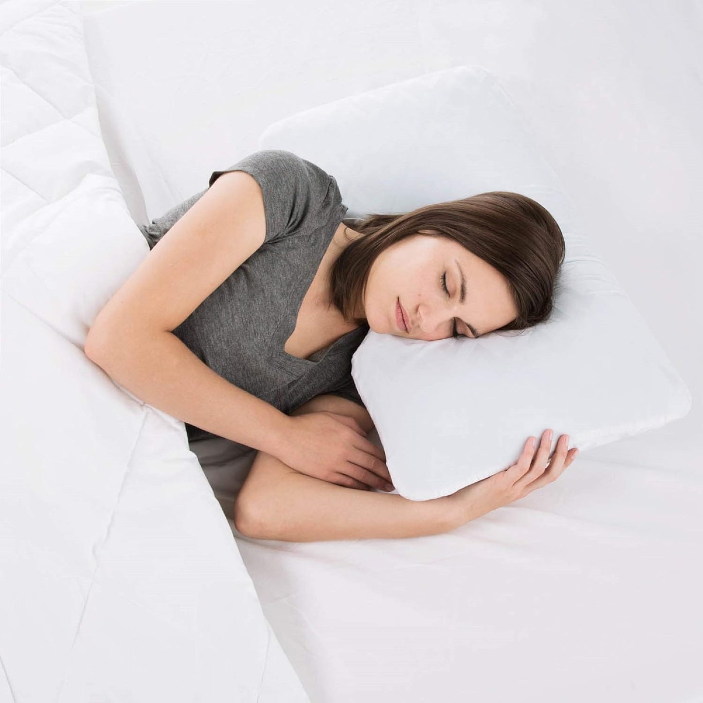 MALOUF Z King Gel Memory Foam Pillow with Side Sleeper Shoulder Cutout