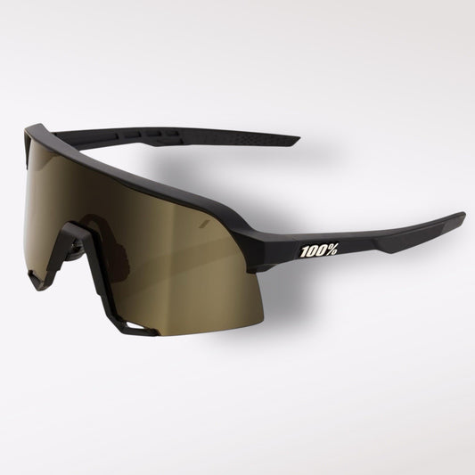 NEW 100% S3 Cycling Sunglasses Soft Tact Black Gold Mirror Glasses FREE SHIPPING