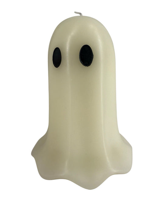 Halloween Candle PYRO PET DYRI - White Candle With Ghost With Black Eyes