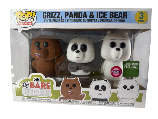 Funko Pop! Vinyl: Grizz, Panda, & Ice Bear - 3 Pack (Flocked) - Barnes and Noble