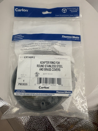 E97ABR2 Adapter for Round Stainless Steel and Brass Floor Box Covers