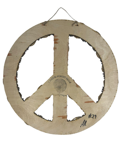 Peace Sign - Handmade Reclaimed Wooden Wall Hanging Peace Sign 16”