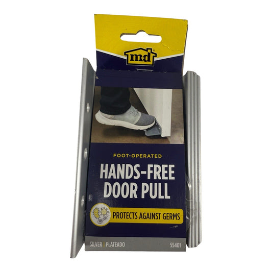 Foot Operated Hands Free Door Pull 5-in W x 1-1/2-in H Satin Nickel Pull Plate