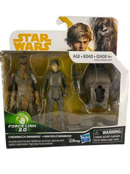 Star Wars Han Solo & Chewbacca Mimban Force Link 2.0 Action Figures Disney Toy