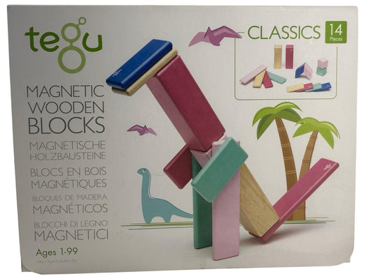 14 Piece Tegu Magnetic Wooden Block Set, Blossom
