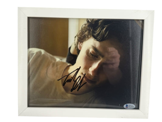 Timothée Chalamet Signed 8x10 Autograph Certified COA Include White Framed Glass