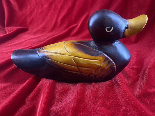 Vintage Wooden Ducks 7 Inch Wood Carved Gift